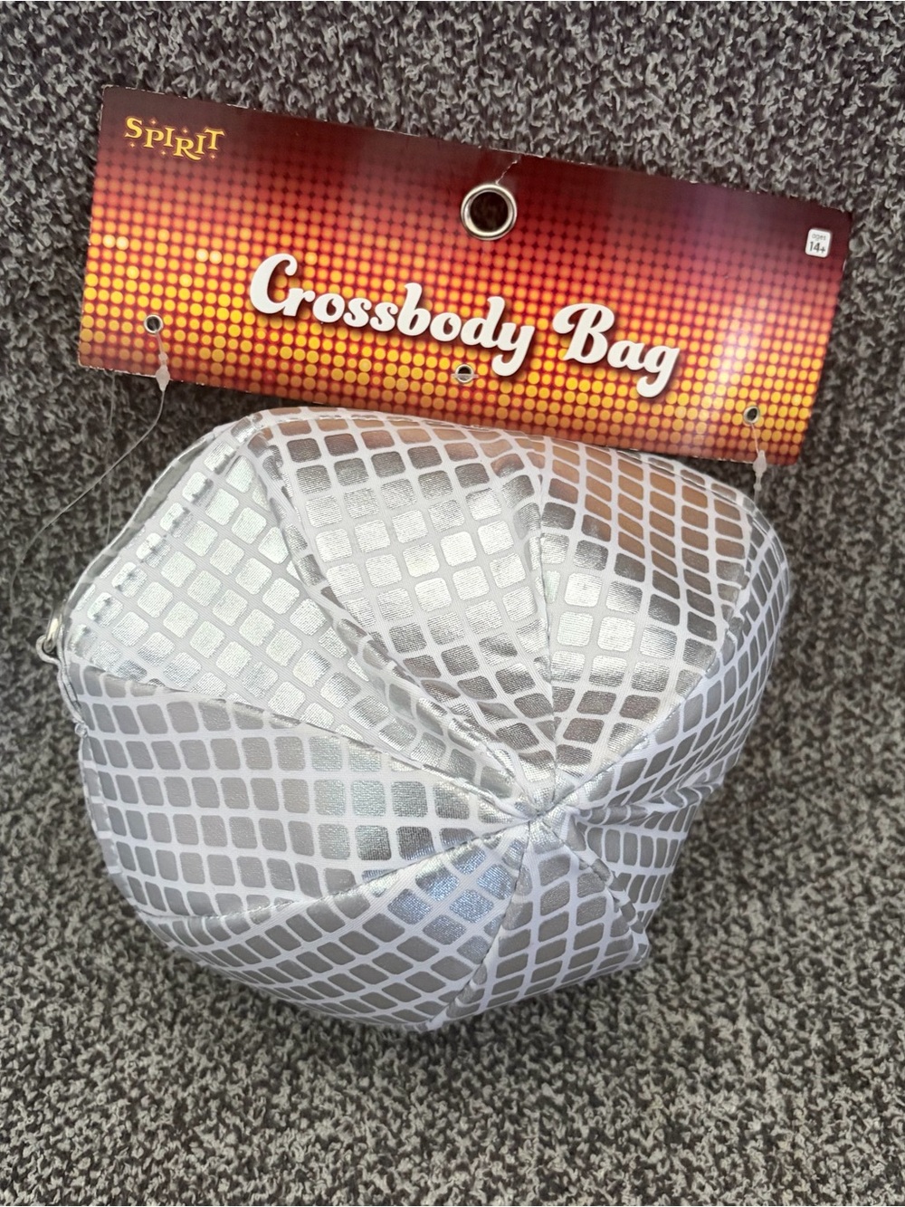 Spirit White and Silver Geometric Crossbody Bag